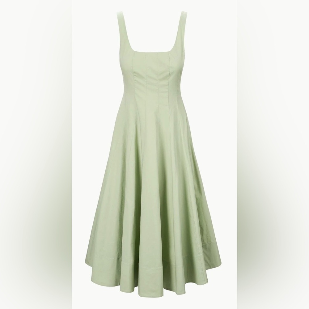 STAUD Wells Dress in Pale Jade
